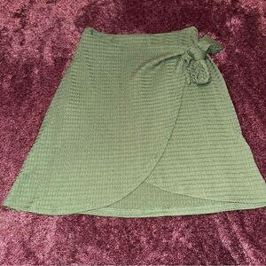 Green SHEIN Tide Side Wrap Skirt